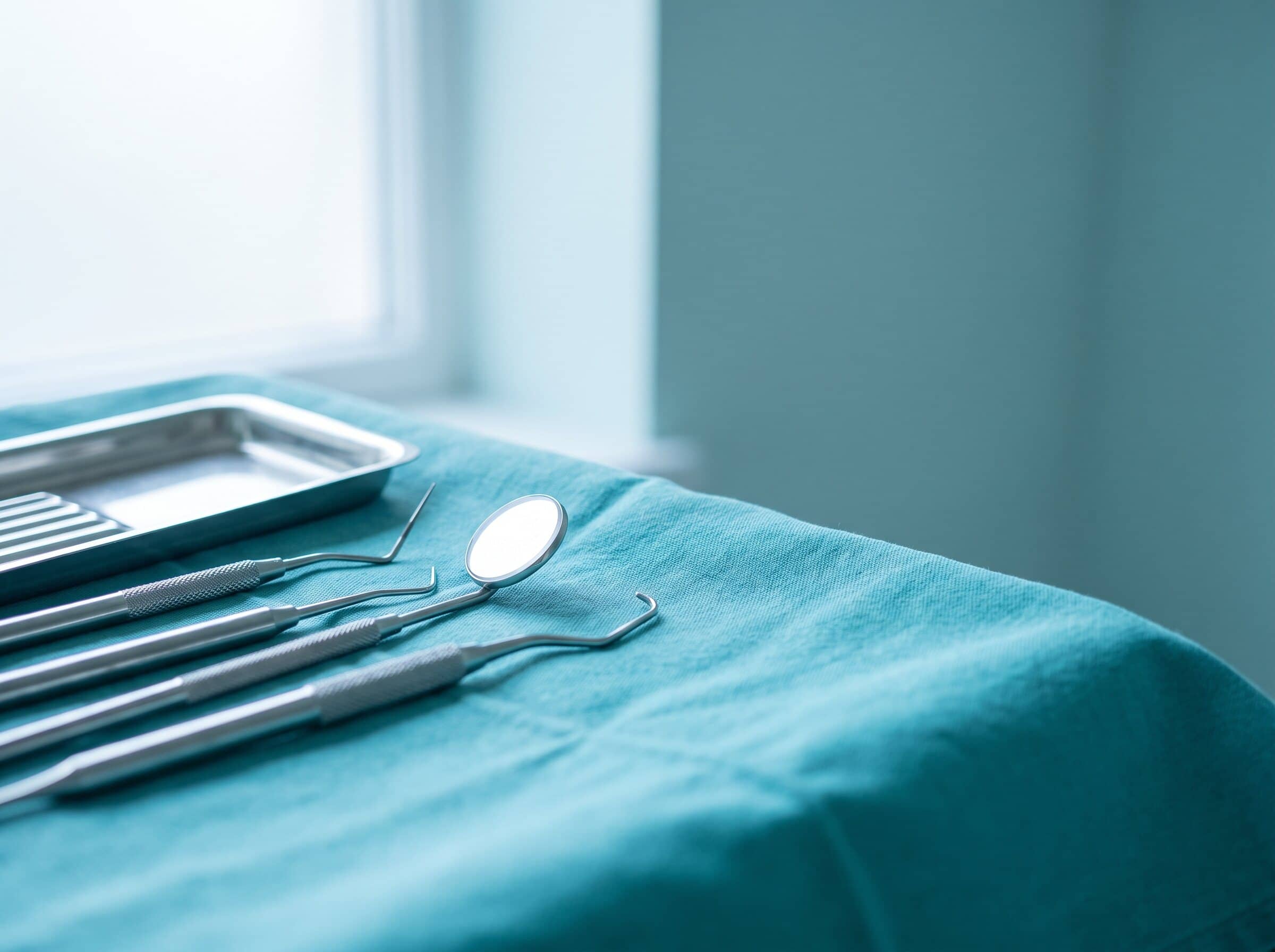 Dental clinician reviewing a periodontal chart on a tablet